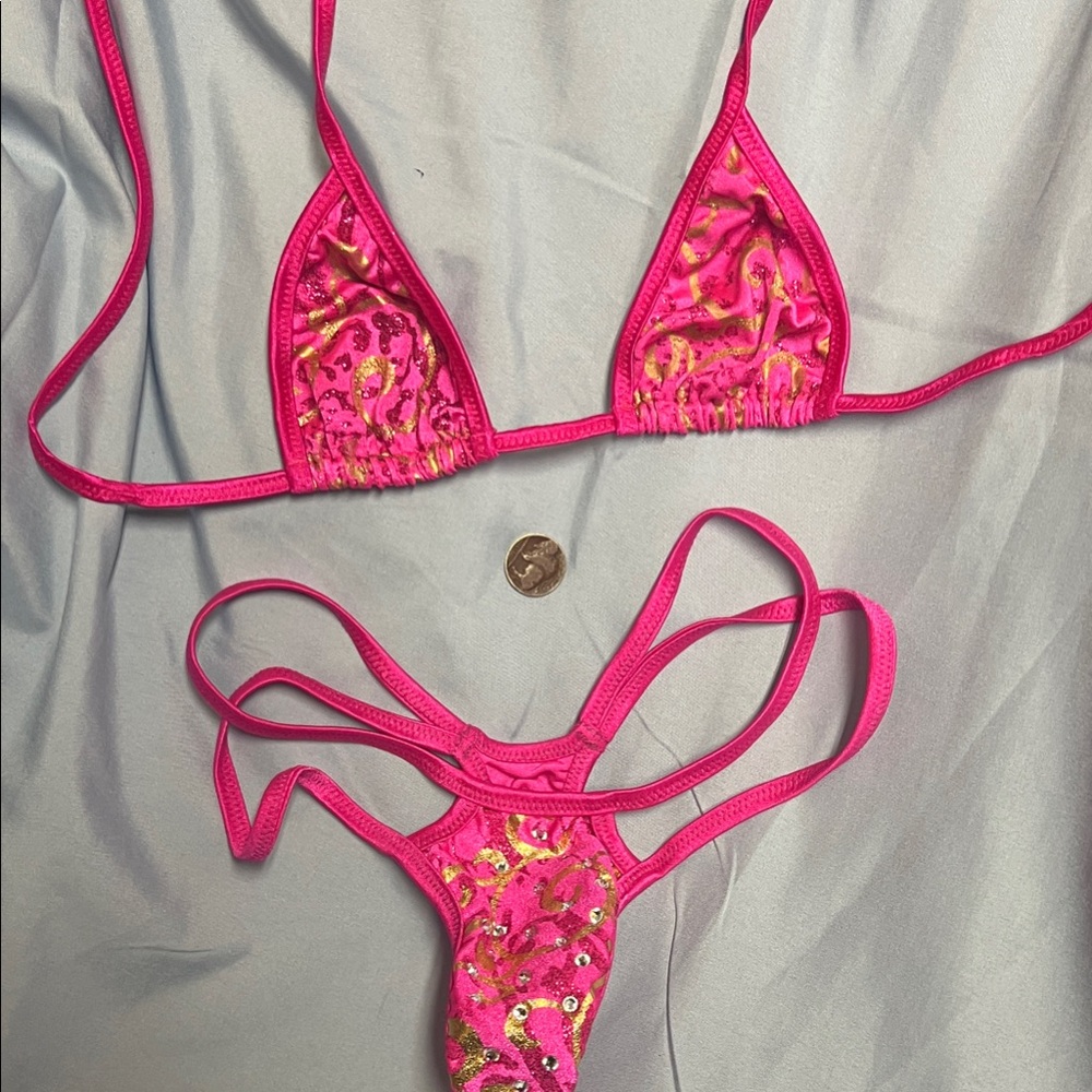 Pink Sparkling Bikini Set